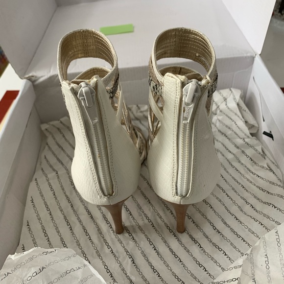 Aldo High Heel Strappy Shoes: White and Gold - Picture 4 of 4